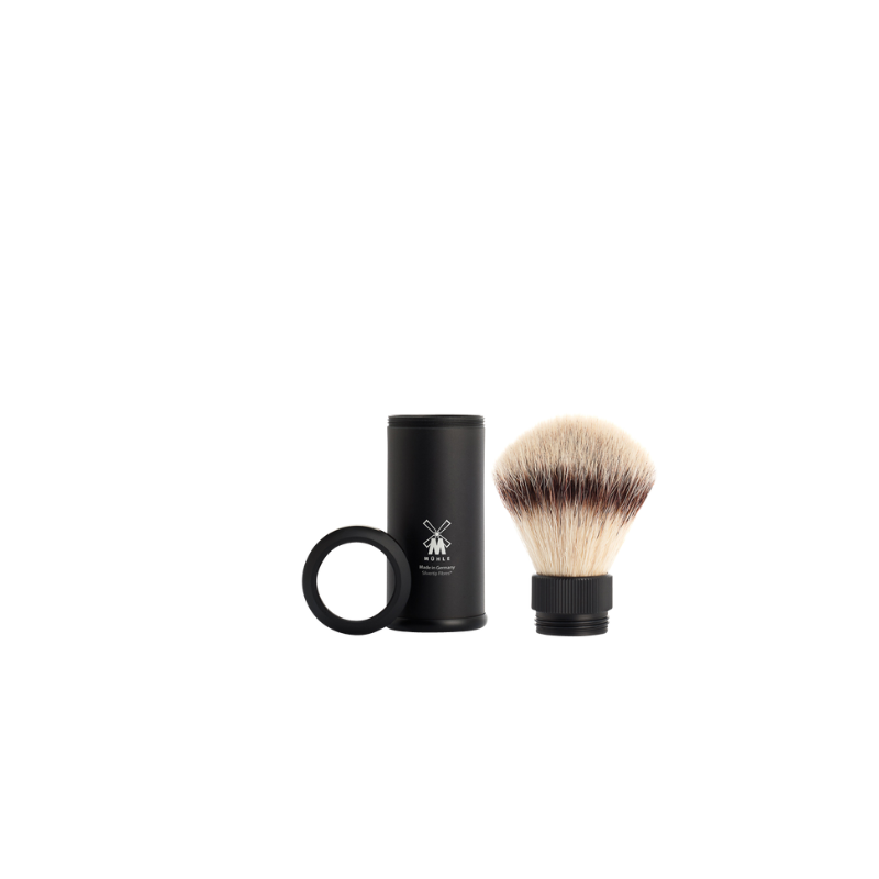 MÜHLE TRAVEL Shaving Brush – Black Anodised Aluminium