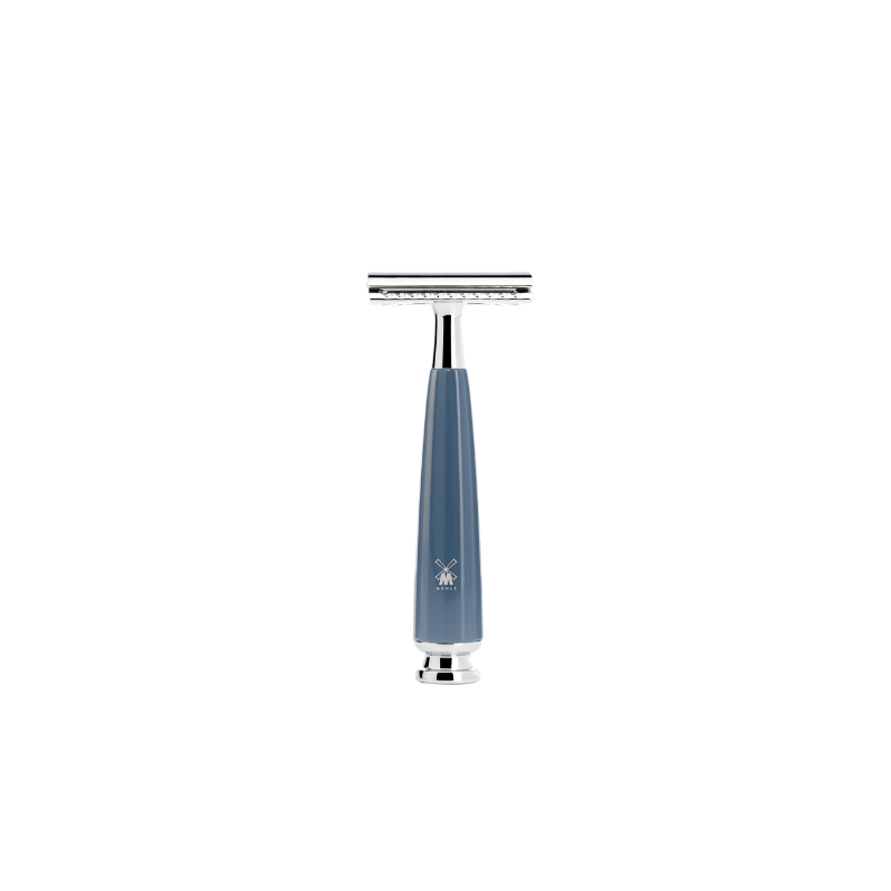 MÜHLE RYTMO 3-Piece Shaving Set – Petrol Blue, High-Grade Resin, Black Fibre, Closed Comb