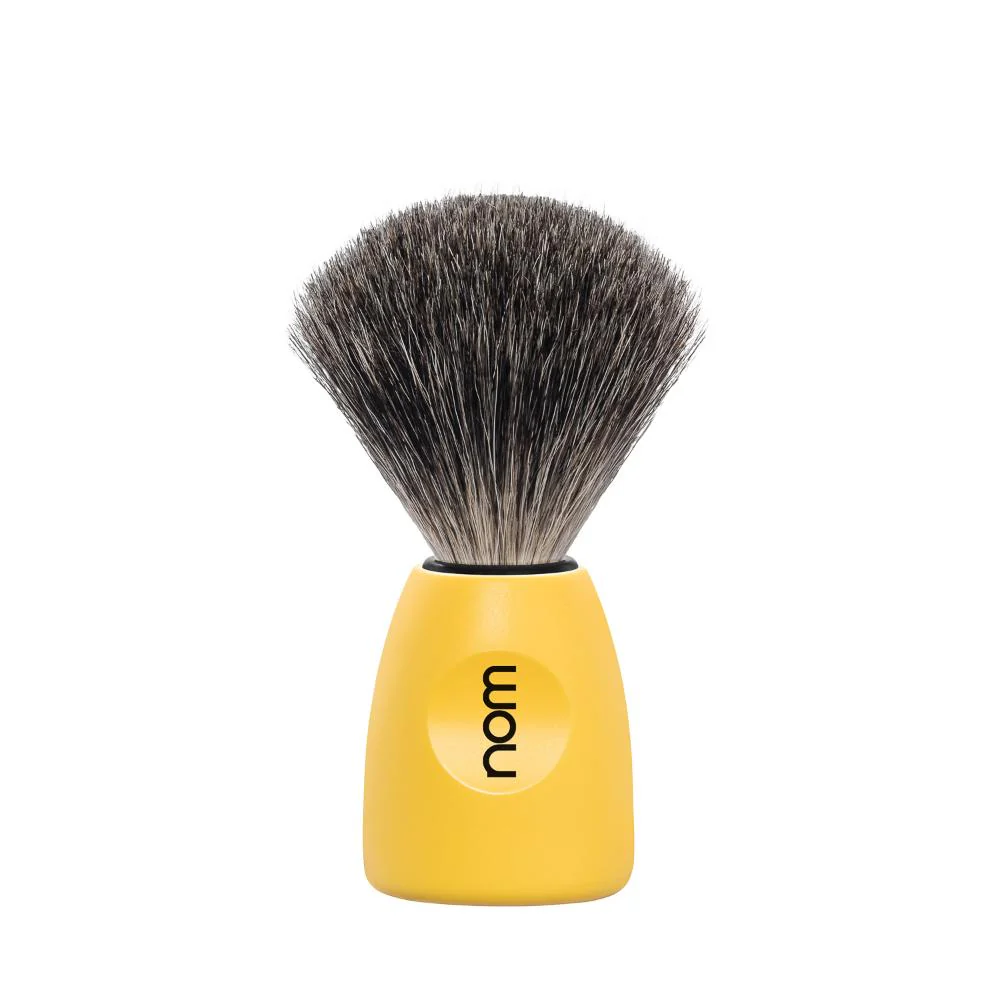 Nom Lasse Plastic Lemon Shaving Brush Pure Badger
