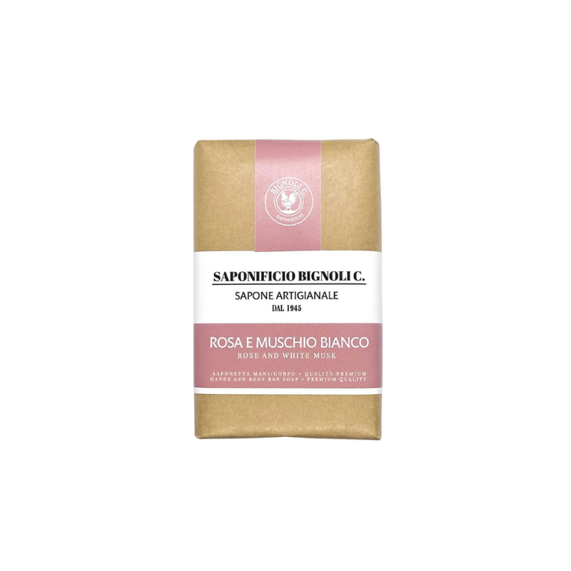 Saponificio Bignoli Hand & Body Soap – Rose & White Musk 150g